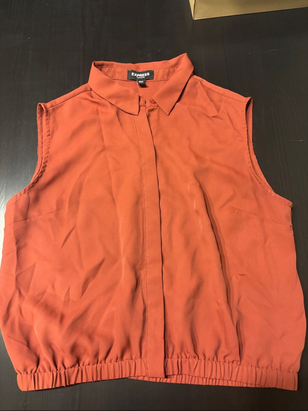 Express Portofino Sleeveless Blouse 3-Pack Bundle Black Rust Cream - Size M - Picture 5 of 5